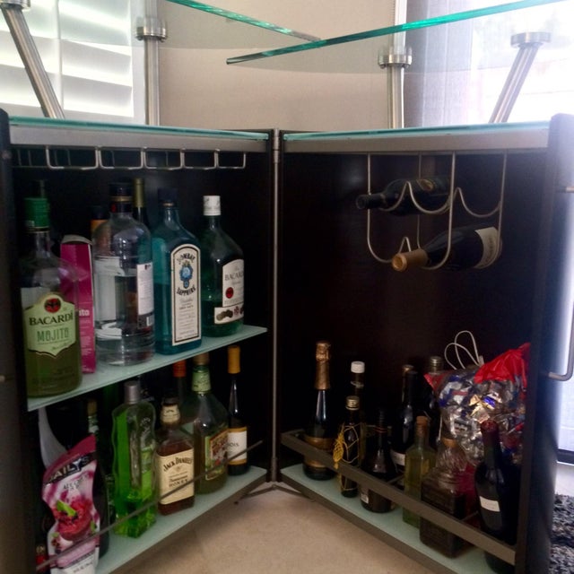 Round Portable Home Bar on Wheels Chairish