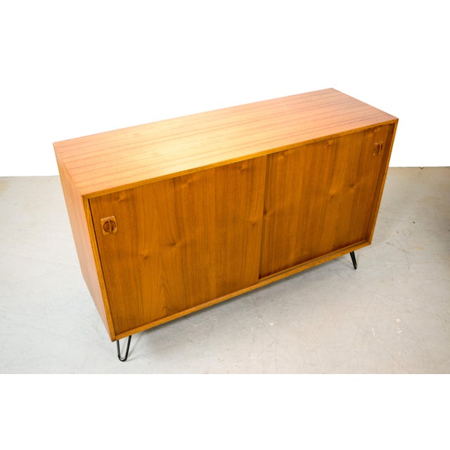 Danish Modern Hairpin Leg Teak Media Console Chairish
