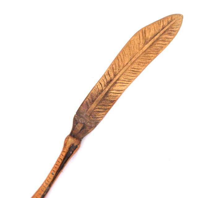 Vintage Feather & Claw Brass Letter Opener Chairish
