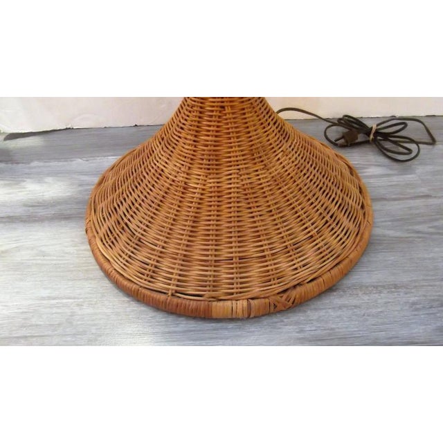 MidCentury Natural Wicker Floor Lamps A Pair Chairish