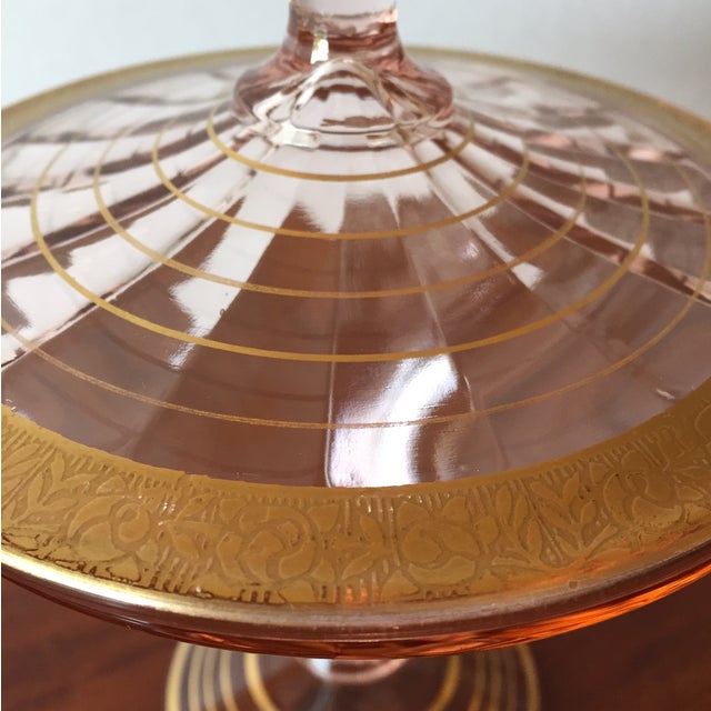 French Pink Depression Glass Vanity Jar With Lid Chairish