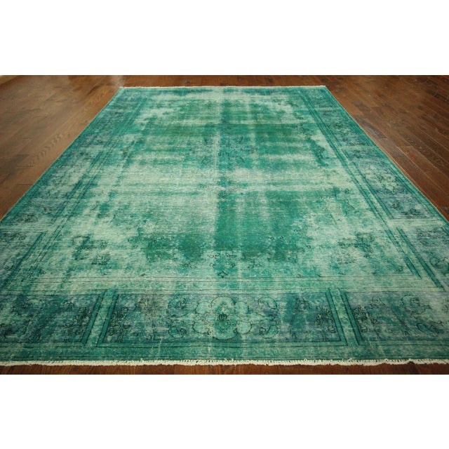 Iran Persian Mint Green Overdyed Rug 9' x 11' Chairish