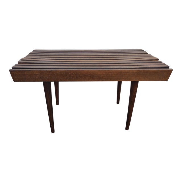 Mid-Century Slat Wood Coffee Table | Chairish