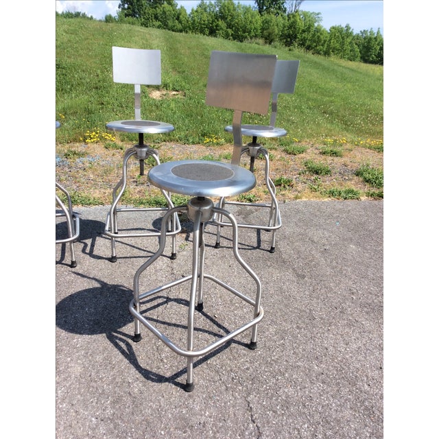 DWR Precision Bar Stools in Stainless Steel - 4 Chairish