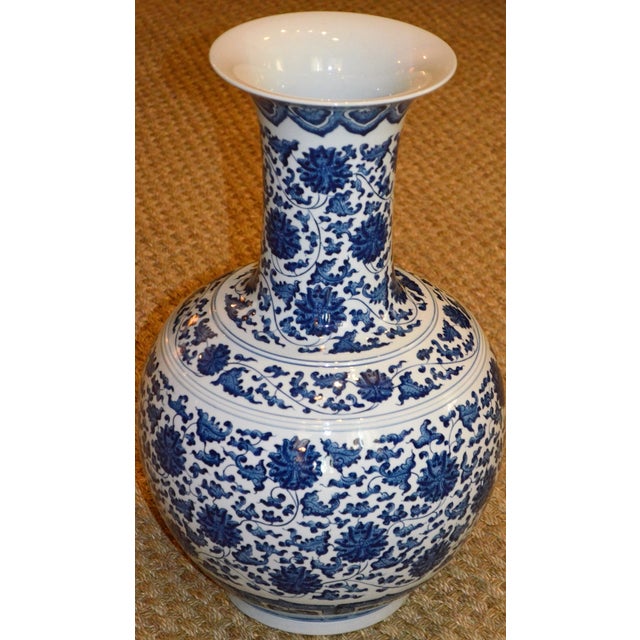 Monumental Blue and White Floor Vase Chairish