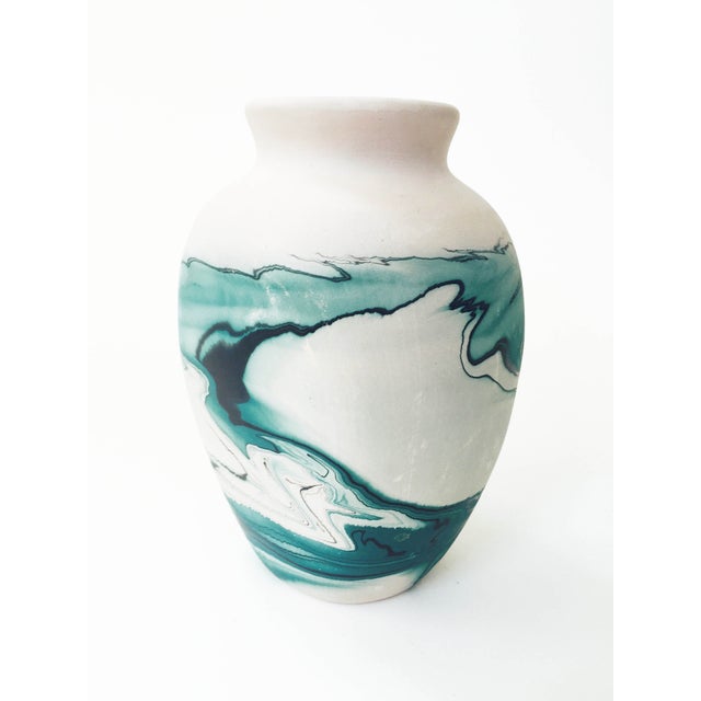 Vintage Nemadji Teal Pottery Vase Chairish