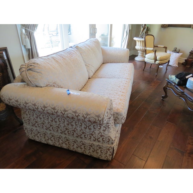 Custom Made Cream & Gold Sateen Sofa Chairish