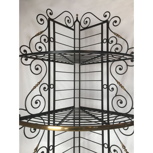 Vintage French Brass & Iron Corner Baker's Rack Chairish
