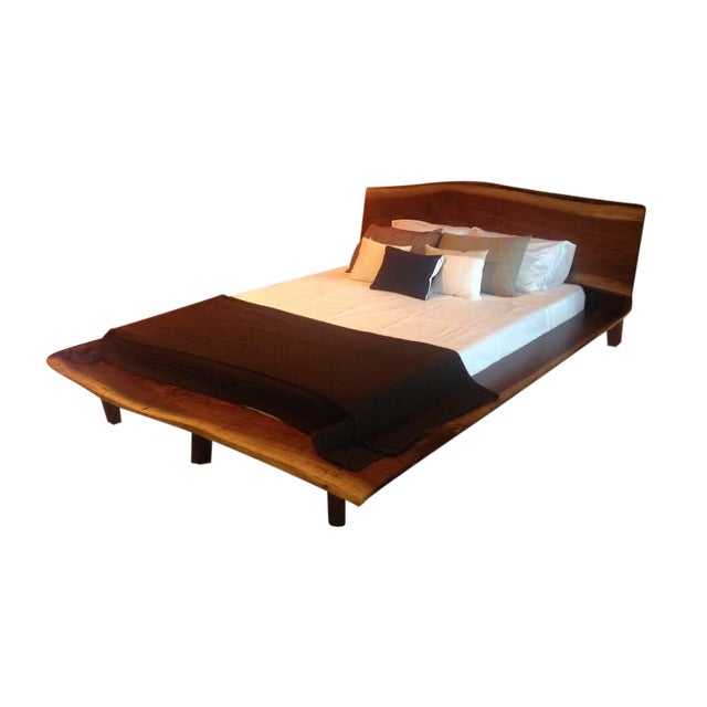 Solid Walnut Bed, Live Edge Headboard/Baseboard Chairish