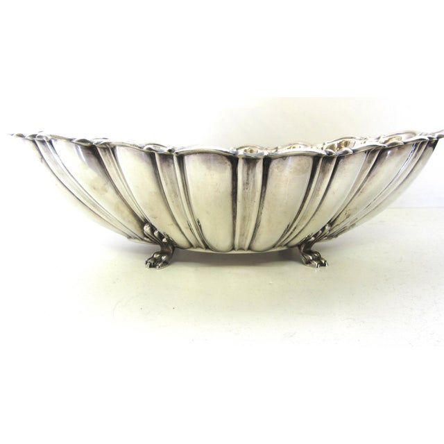 Reed & Barton Sterling Silver Oval Fluted Claw Footed Centerpiece Bowl