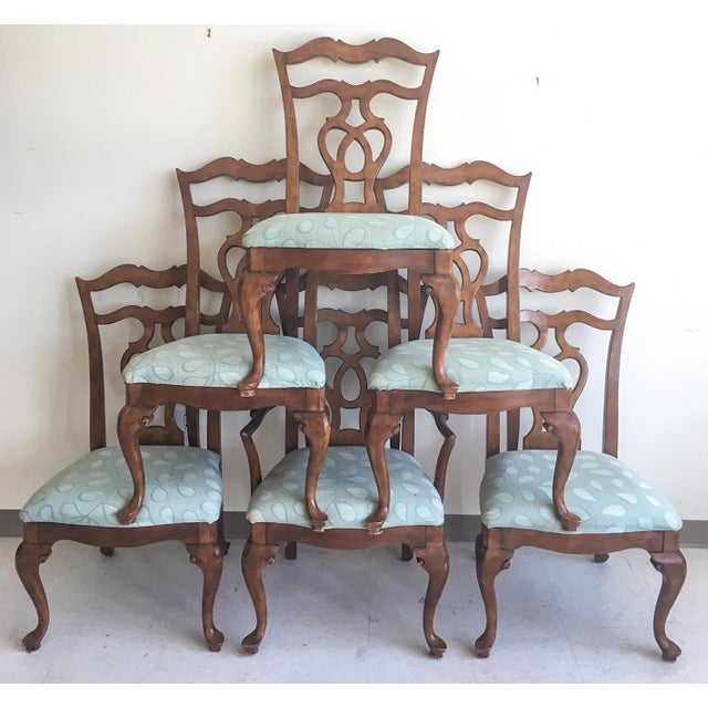 French Country Pine Dining Chairs, Set of 6 Chairish