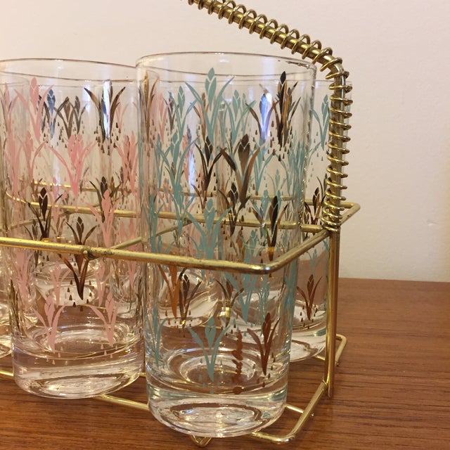 Fred Press Vintage Drink Caddy & Glasses Chairish