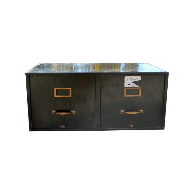 Vintage Industrial Green Metal File Chairish