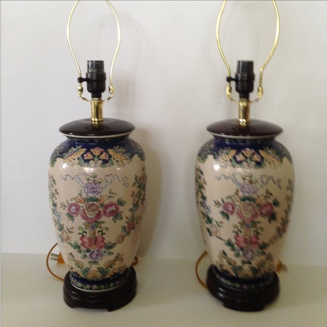 AsianInspired Ginger Jar Lamps A Pair Chairish