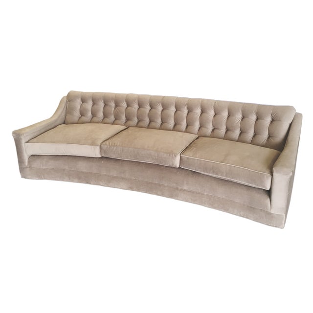 Dove Grey Vintage Regency Tufted Velvet Sofa Chairish