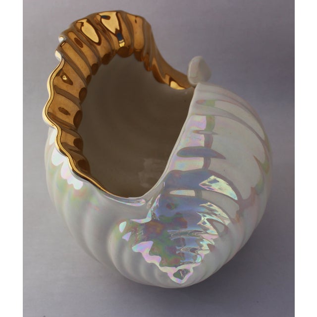 Gilded Iridescent Ceramic Shell Candy Dish Chairish