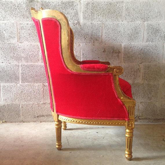 Antique Louis XVI Red Velvet Chairs Pair Chairish