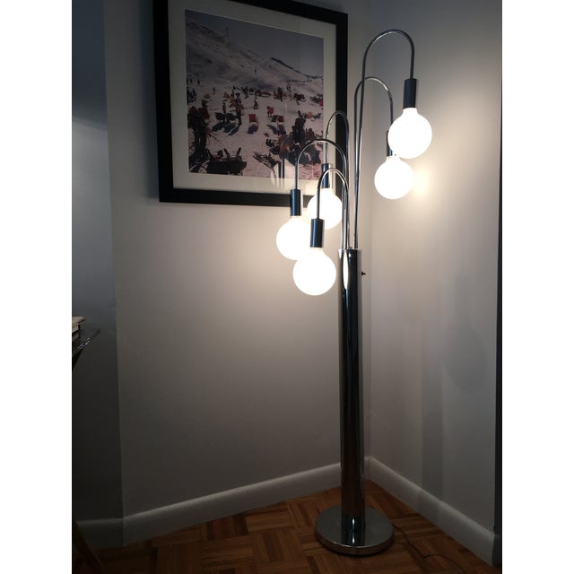 Mid-Century Chrome Waterfall Floor Lamp | Chairish