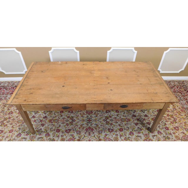 Primitive Rustic Pine Dining Room Table Chairish
