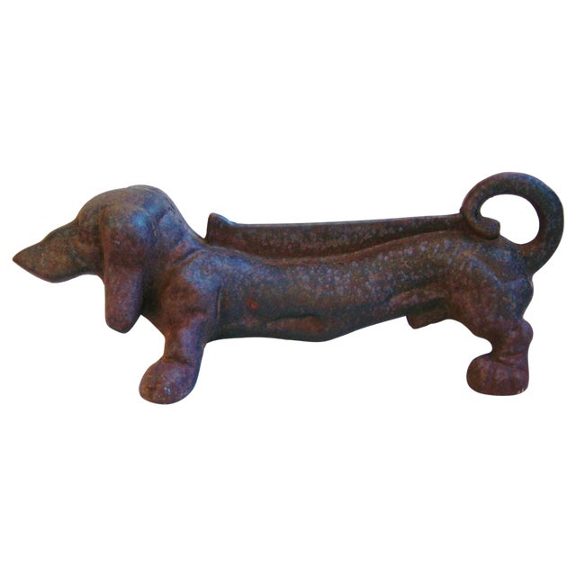 Cast Iron Dachshund Boot Scraper | Chairish