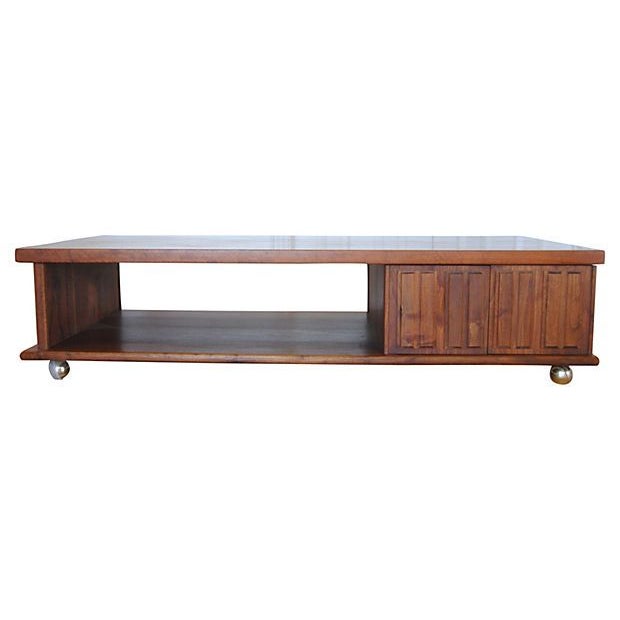 Mid-Century Coffee Table with Storage | Chairish