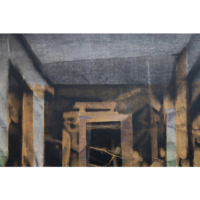 Abstract Gold and Black Painting on Canvas | Chairish