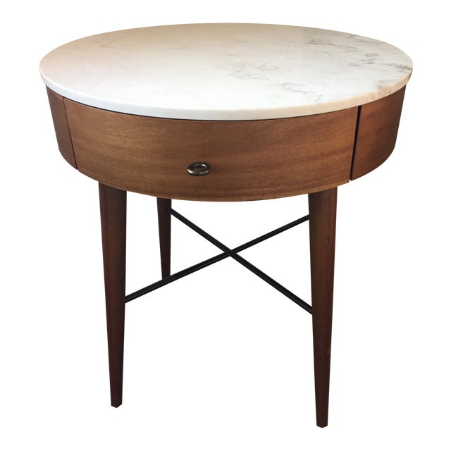 West Elm MidCentury Marble Top Nightstand Chairish