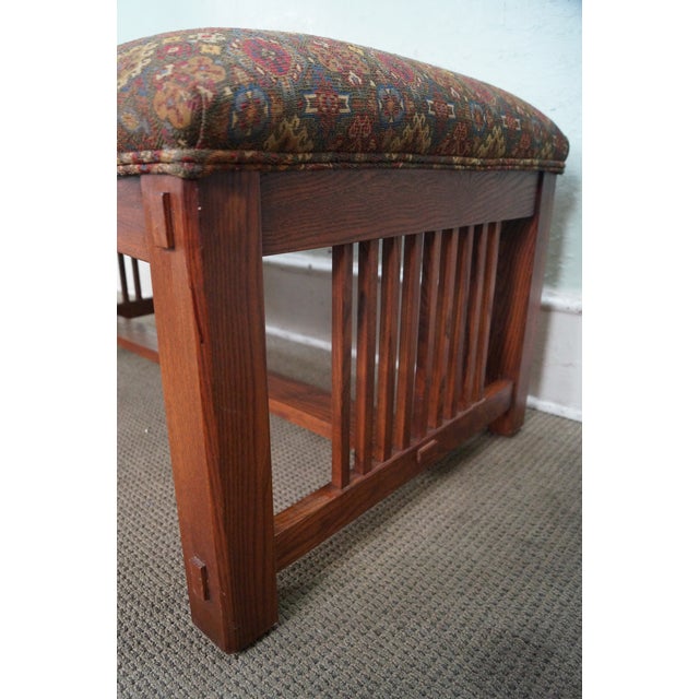 Mission Style Solid Oak Ottoman or Bench | Chairish
