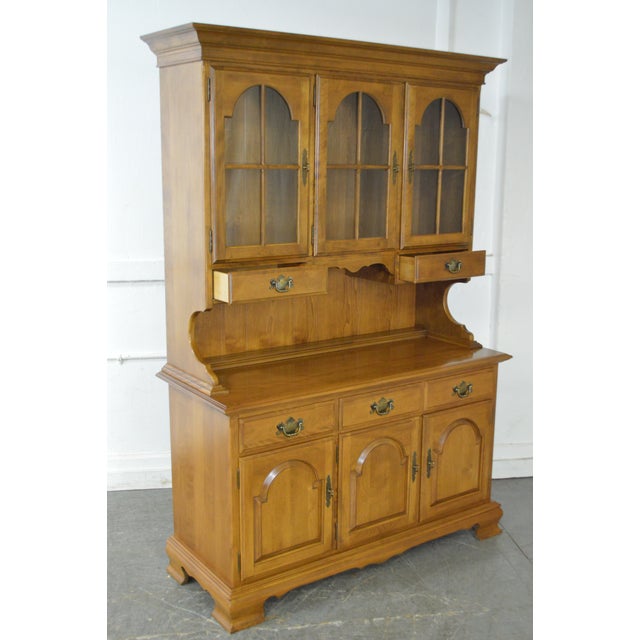 Ethan Allen Traditional Maple Nutmeg Finish Hutch Chairish