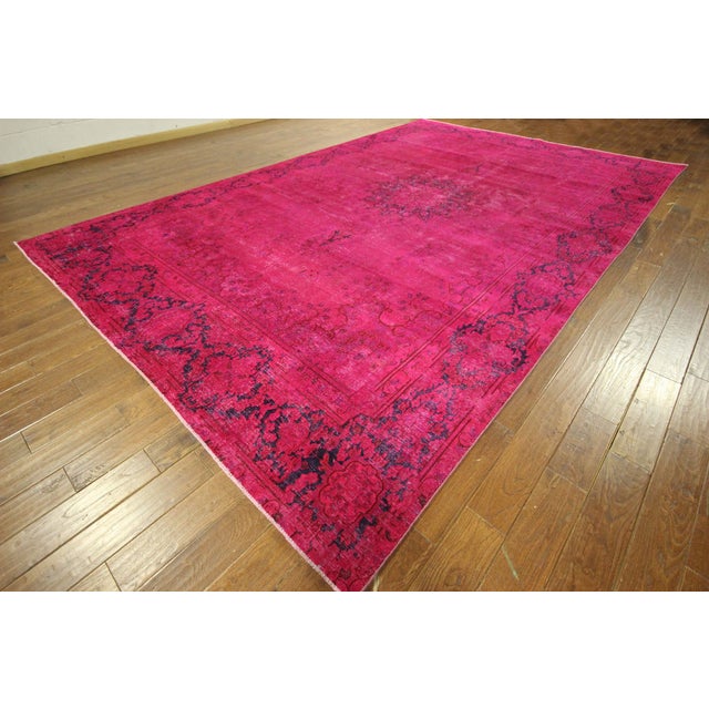 Pink Overdyed Oriental Floral Rug 9'6" x 14'10" Chairish