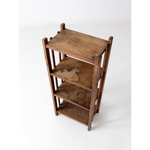 MidCentury Wood Etagere Bookcase Chairish