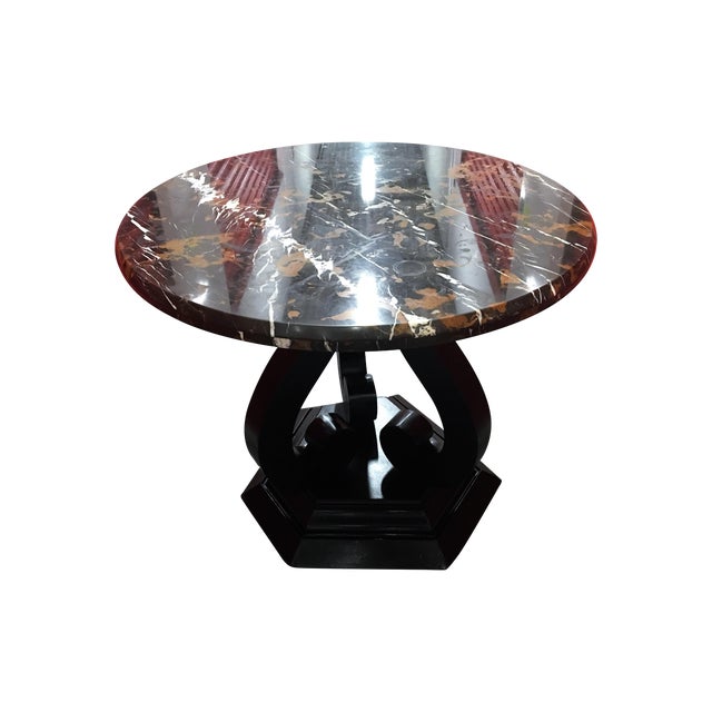 Round Marble-Top Entry Table | Chairish