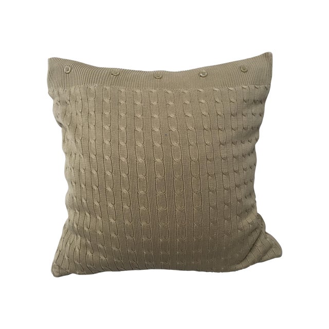 Ralph Lauren Cotton Cable-Knit Throw Pillow Chairish
