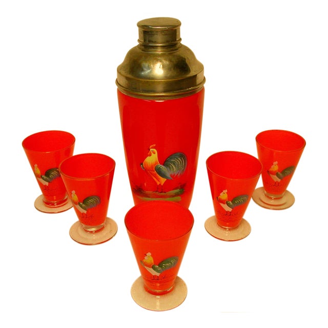 Vintage Glass Cocktail Shaker Set Chairish