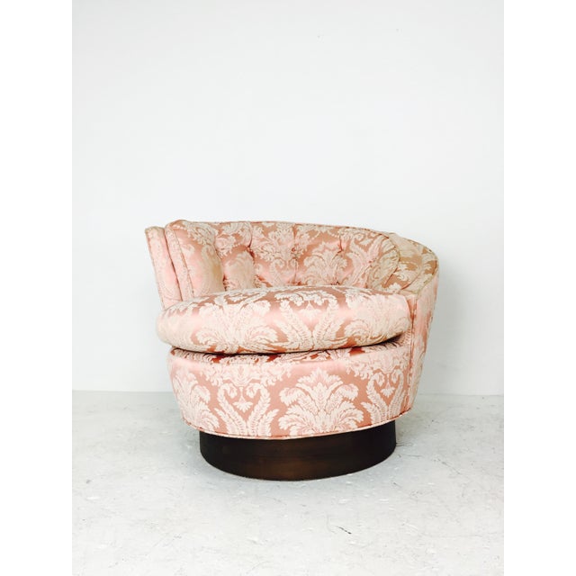 Pink Damask Regency Swivel Chairs Pair Chairish