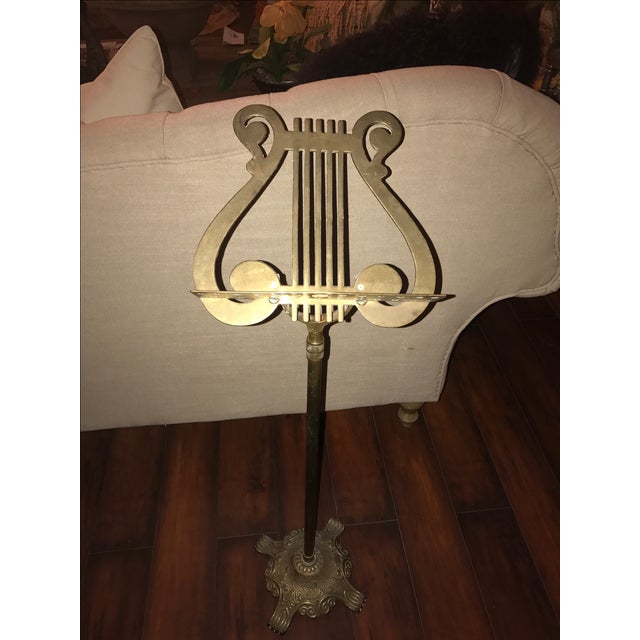 Vintage Brass Lyre Music Stand Chairish