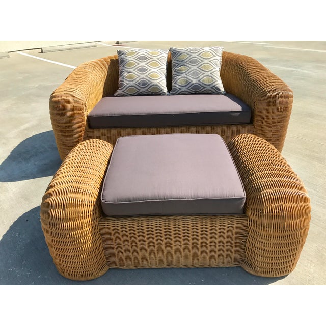 Modern Wicker Sofa Set Chairish
