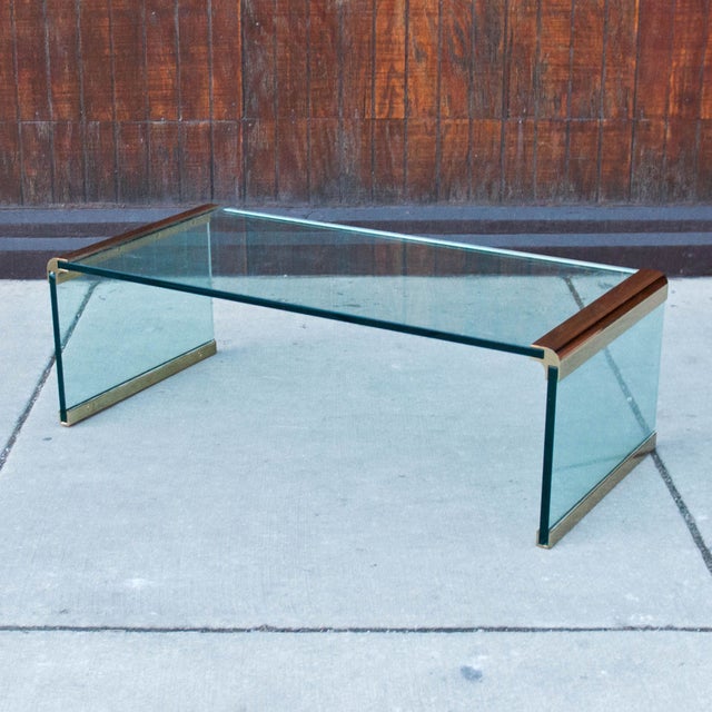 Pace Vintage Glass Waterfall Coffee Table Chairish