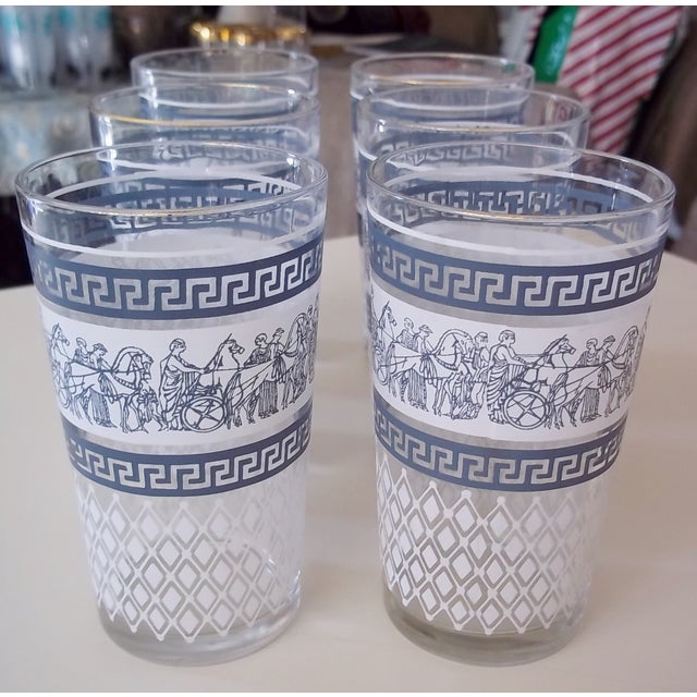 MCM Greek Key Glasses Set of 6 Chairish