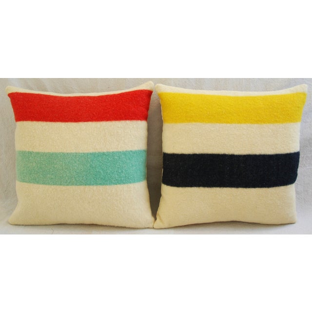 MultiStriped Hudson's Bay Blanket Pillows Pair Chairish