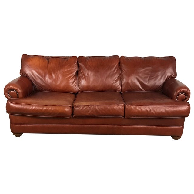Walter E. Smithe Red Leather Sofa Chairish