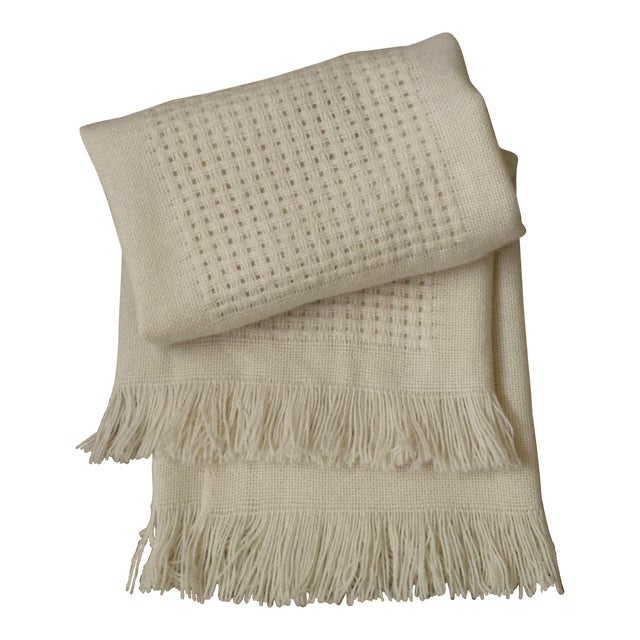 Basket Weave Wool Throw Blanket Chairish