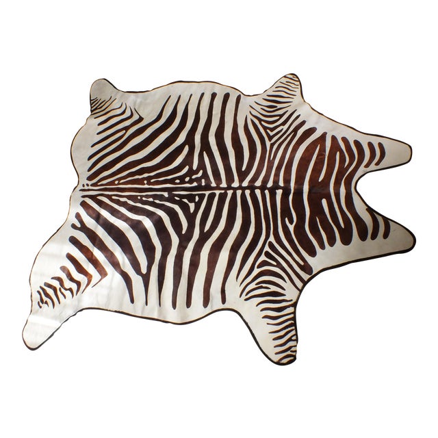 Vintage Zebra Hide Rug 6'3" X 6'10" Chairish