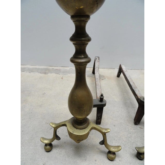 Antique American Brass & Iron Andirons A Pair Chairish