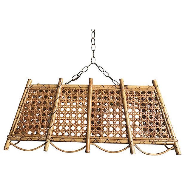 Vintage Rattan & Cane Chandelier Chairish