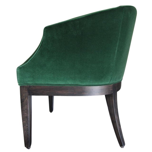 Custom Emerald Green Velvet Club Chair | Chairish