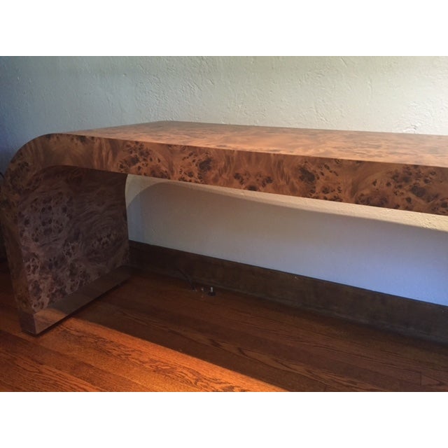 Burl Laminate Waterfall Console | Chairish