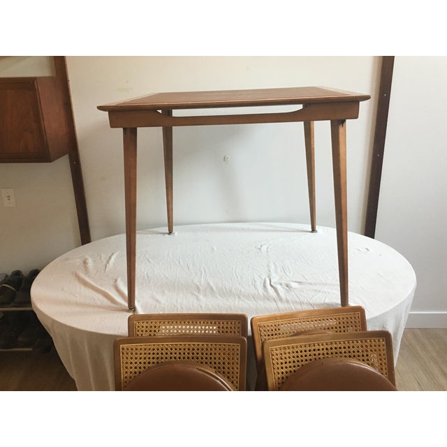 MidCentury Folding Wooden Game Table & 4 Chairs Chairish