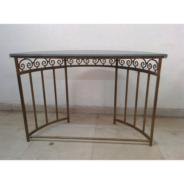 Half Round Metal Console Table With Marble Top Chairish