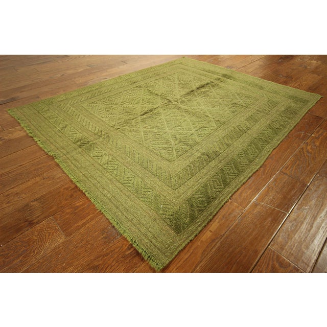Overdyed Green Handmade Rug 4'10" x 6' Chairish